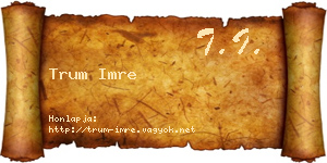 Trum Imre névjegykártya